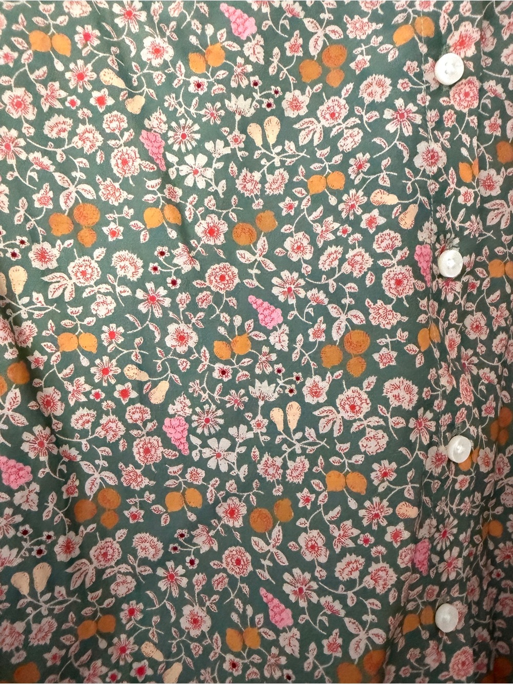 Trovata Sage Floral Button-Front Peasant Blouse - Picture 4 of 5